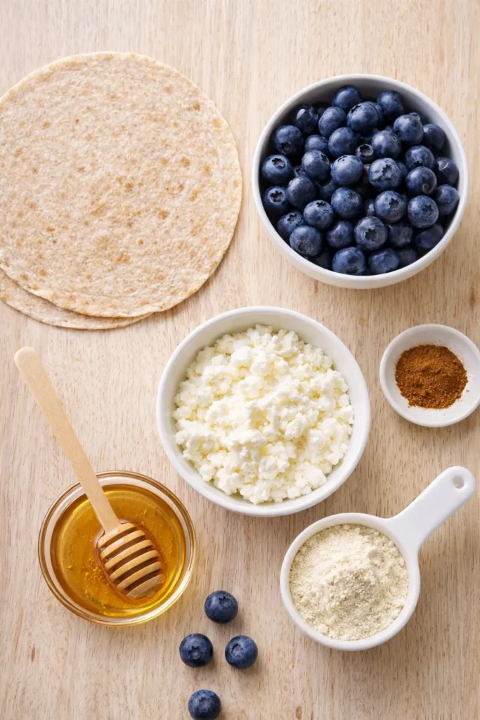 Blueberry Breakfast Quesadilla ingredients 