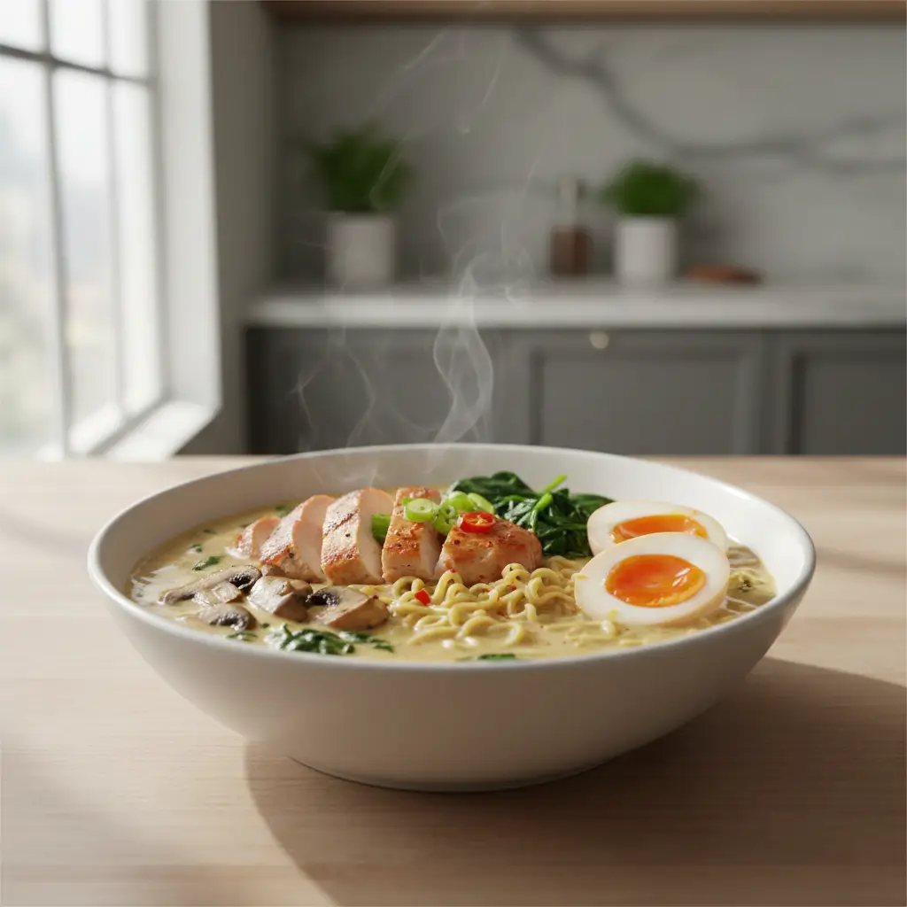Creamy Garlic Chicken Ramen (4)