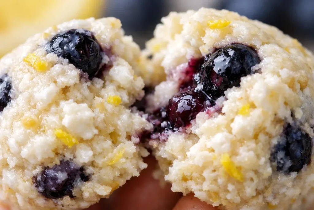 Healthy Lemon Blueberry Cottage Cheese Protein Bites