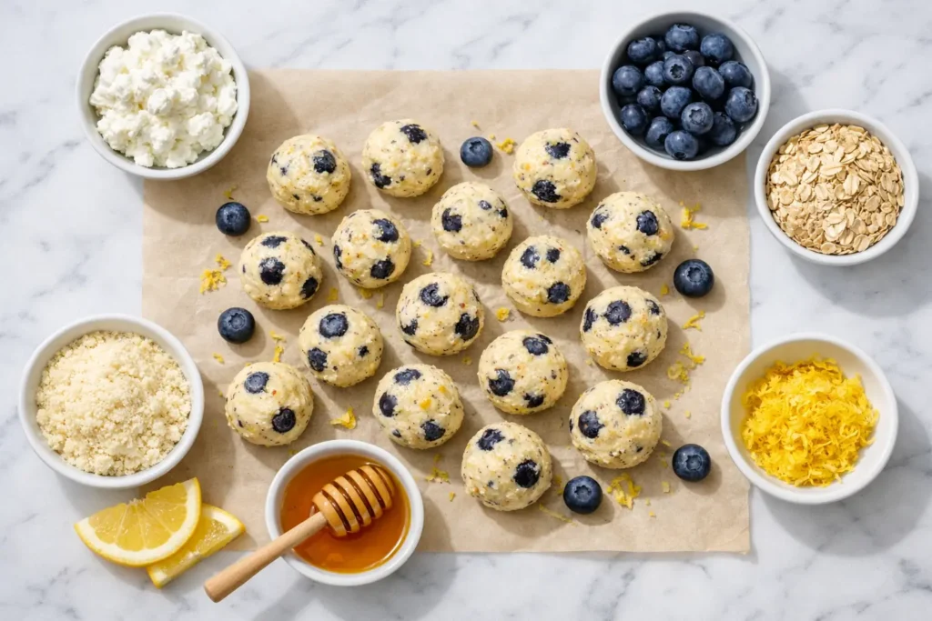 Healthy Lemon Blueberry Cottage Cheese Protein Bites (2)