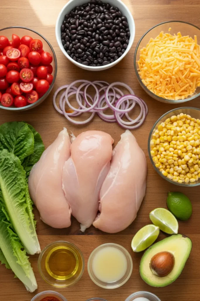 High-Protein-Southwest-Chicken-Salad-ingredients