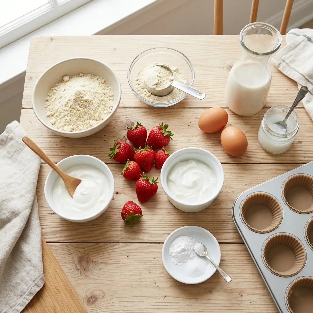 Strawberry Protein Muffins ingredients 