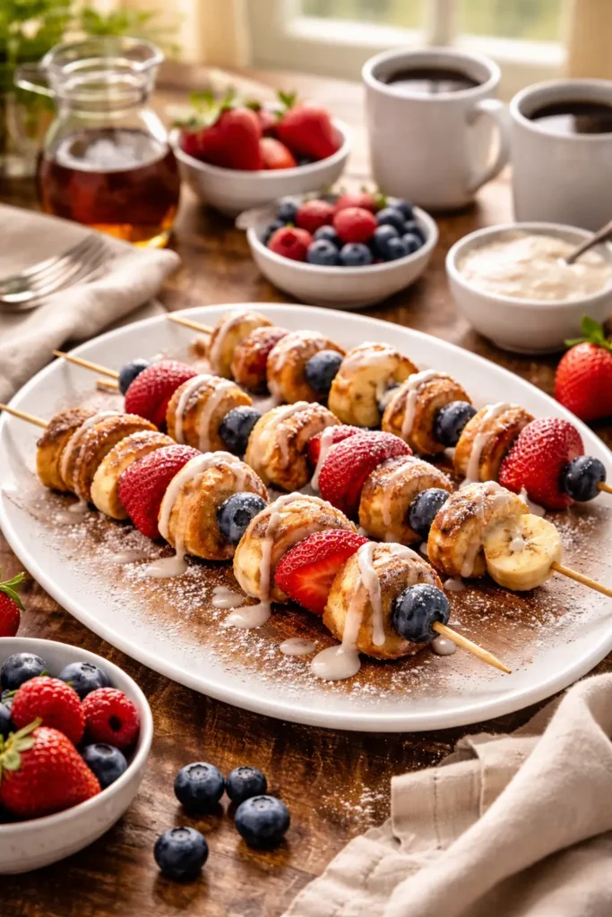 Cinnamon Roll Breakfast Skewers 
