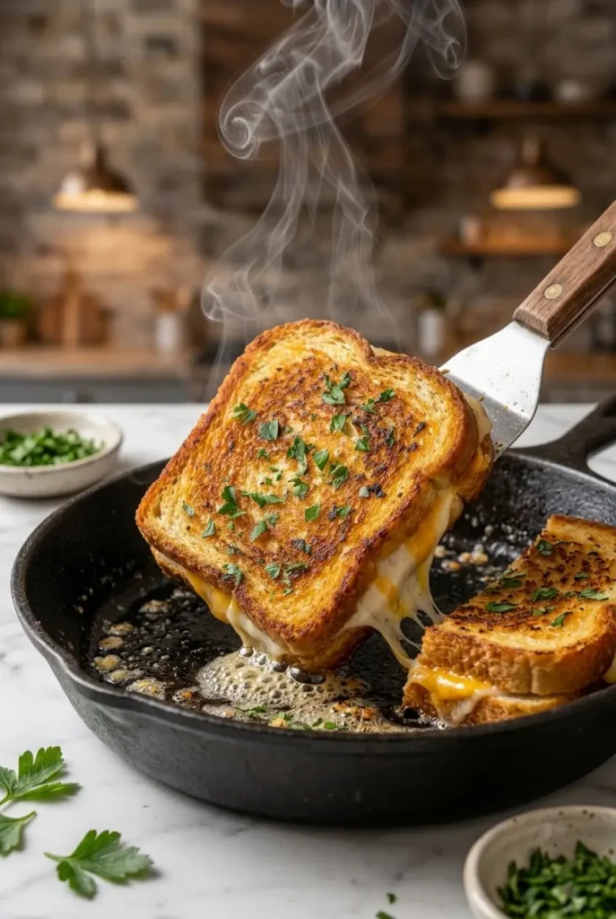how to make Garlic Bread Grilled Cheese 