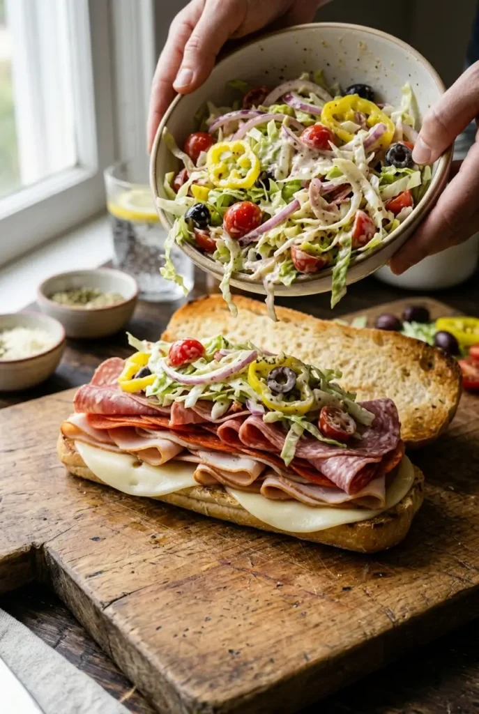 Italian Grinder Salad Sandwich