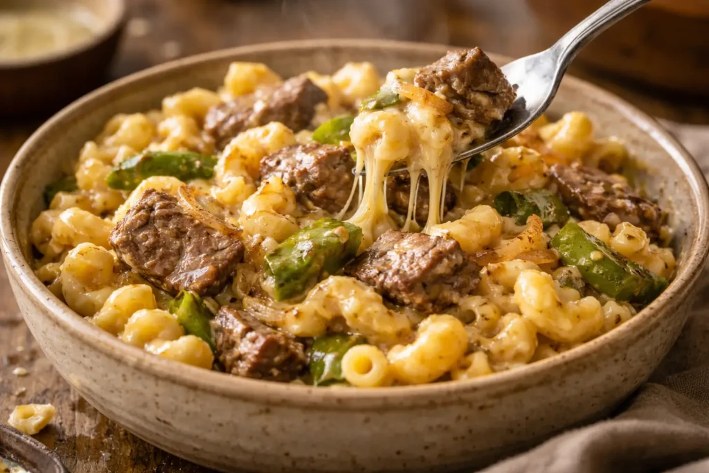 Philly Cheesesteak Mac and Cheese 