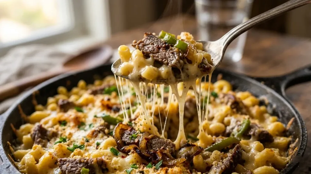 Philly Cheesesteak Mac and Cheese 
