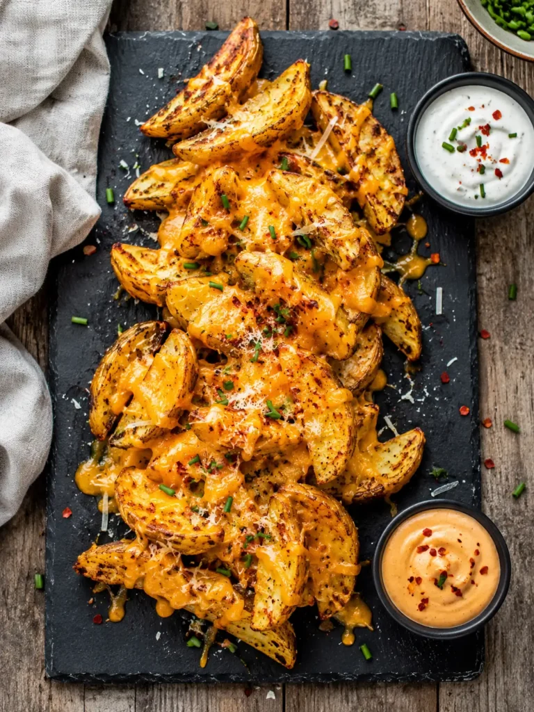 Air Fryer Cheesy Potato Wedges 