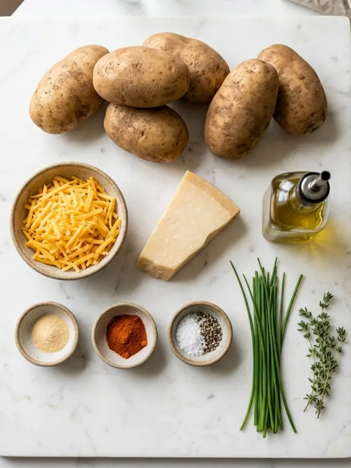 Air Fryer Cheesy Potato Wedges Ingredients You'll Need
