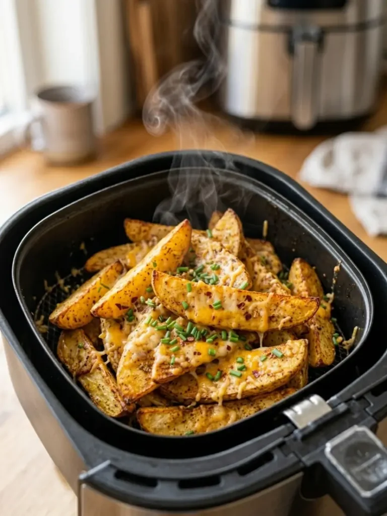 Air Fryer Cheesy Potato Wedges Steps