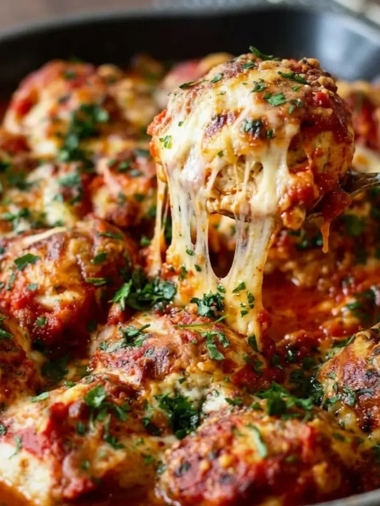 Baked Chicken Parmesan Meatballs
