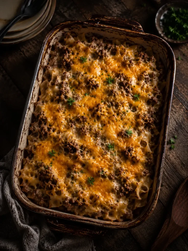 Cheesy Beef and Noodle Casserole (4)