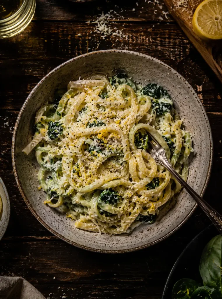 Lemon Ricotta Pasta with Spinach (2)