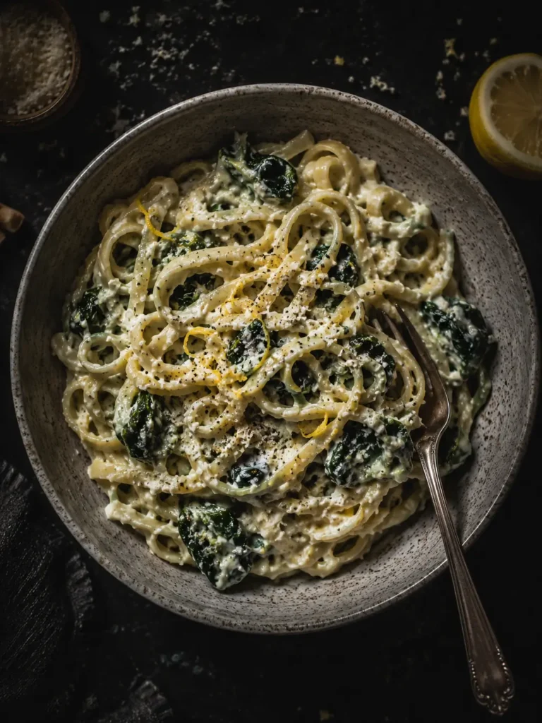 Lemon Ricotta Pasta with Spinach (3)