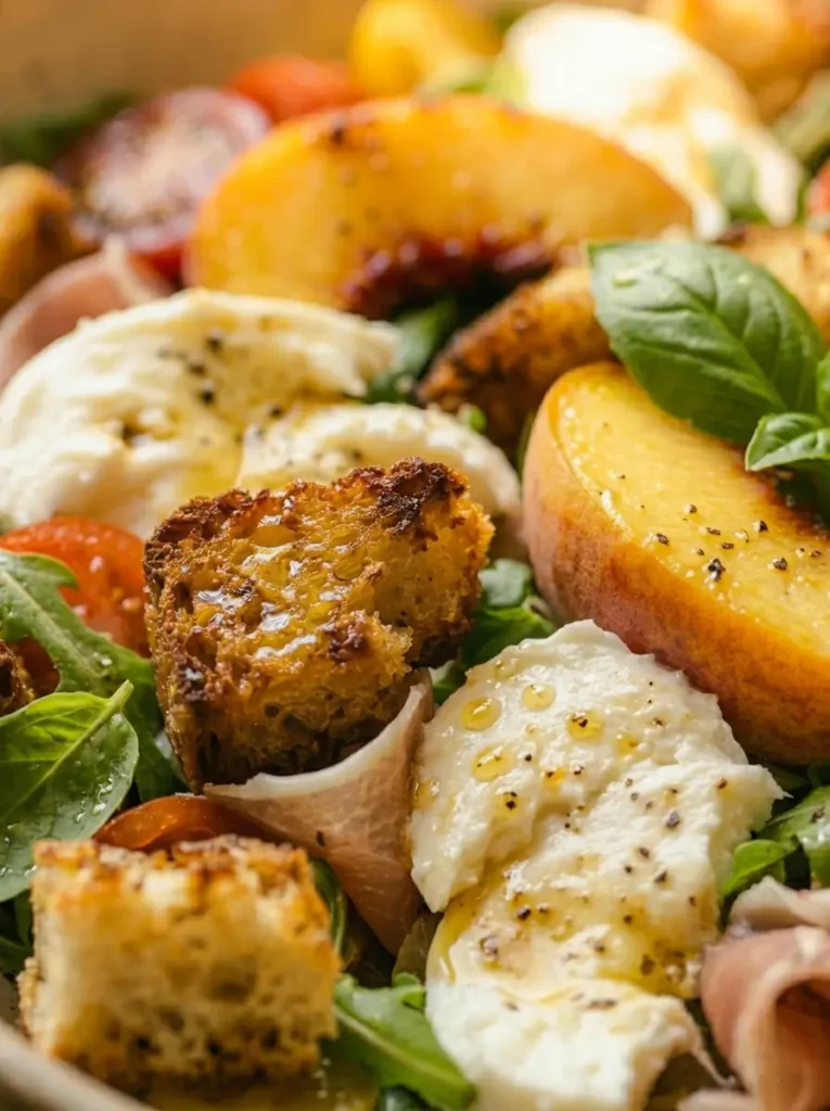 Peach Panzanella Salad 