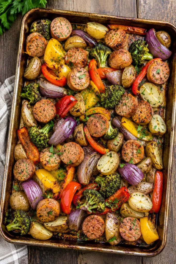 Chicken Sausage and Veggies Sheet Pan (1)