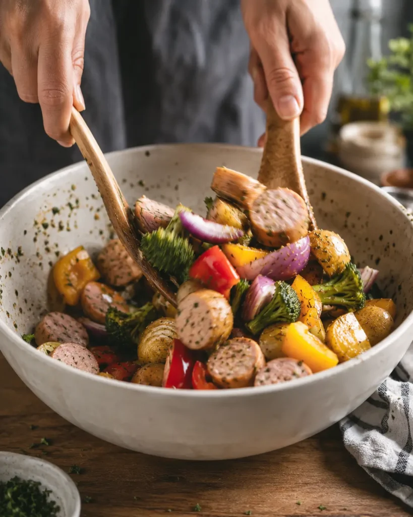Chicken Sausage and Veggies Sheet Pan (2)