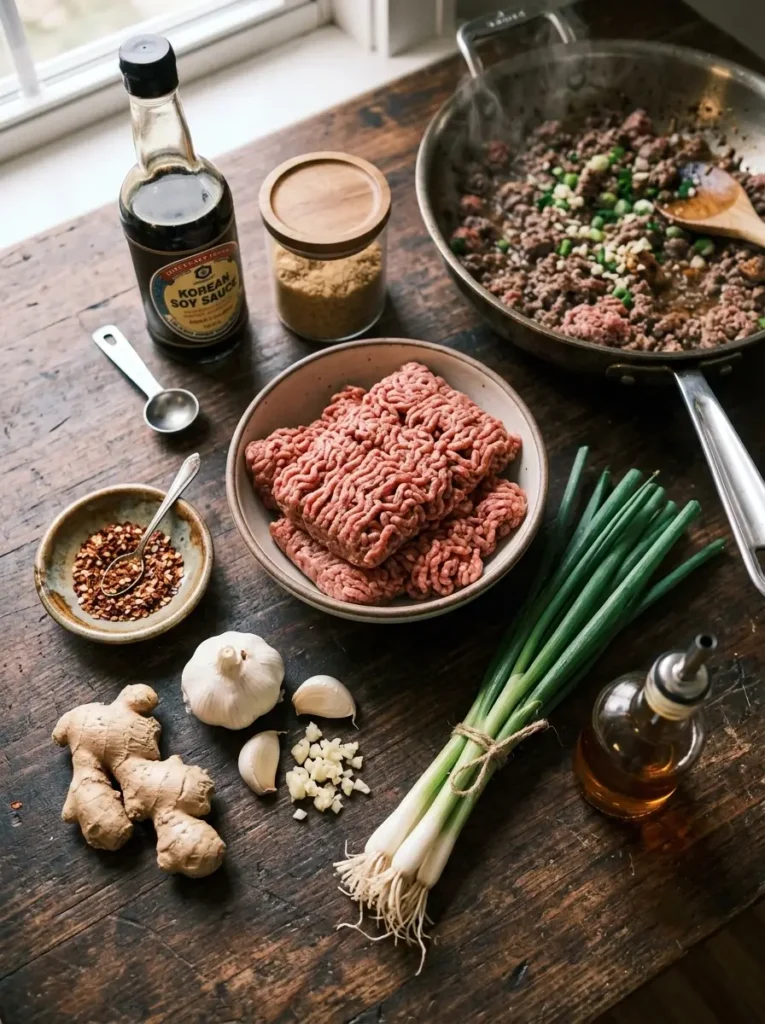 Korean Ground Beef Bowl Ingredients