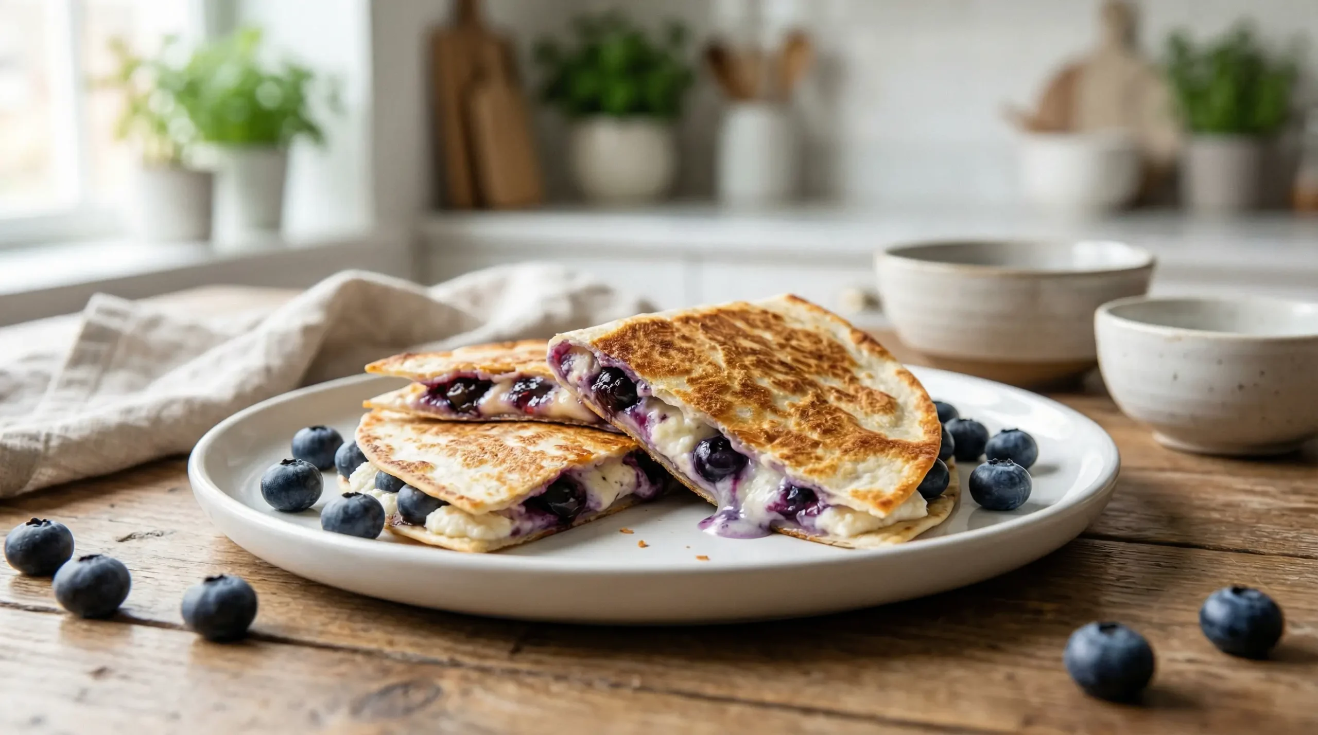Blueberry Breakfast Quesadilla (High Protein & Quick)
