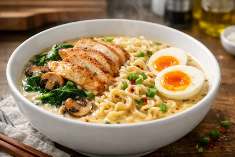 Creamy Garlic Chicken Ramen Recipe (Easy & Delicious)
