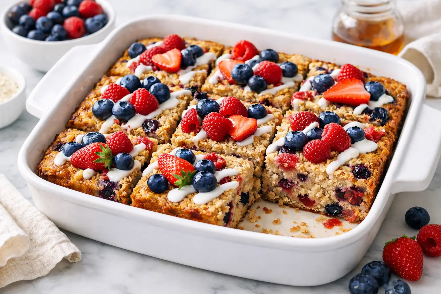 Make Ahead Berry Protein Breakfast Bake