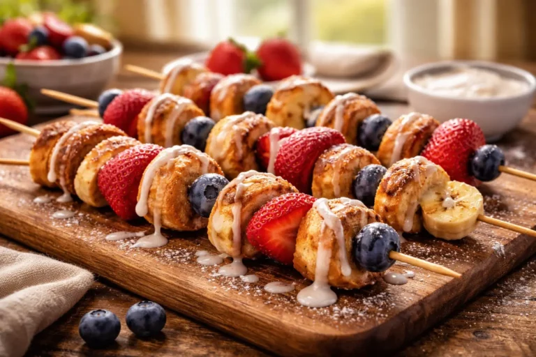 Easy Cinnamon Roll Breakfast Skewers