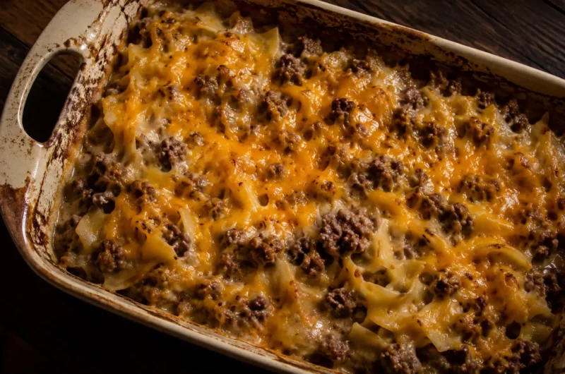 Cheesy Beef and Noodle Casserole