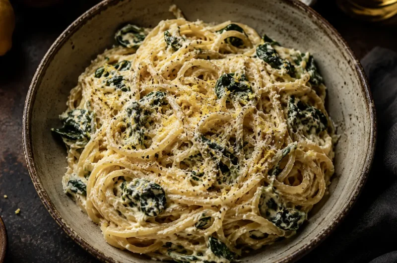 Lemon Ricotta Pasta with Spinach