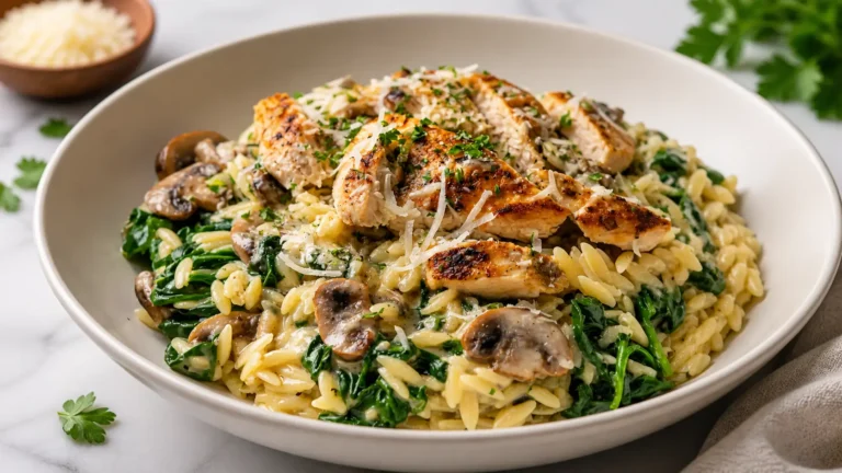 Spinach Mushroom Orzo with Chicken: 3 Reasons to Try
