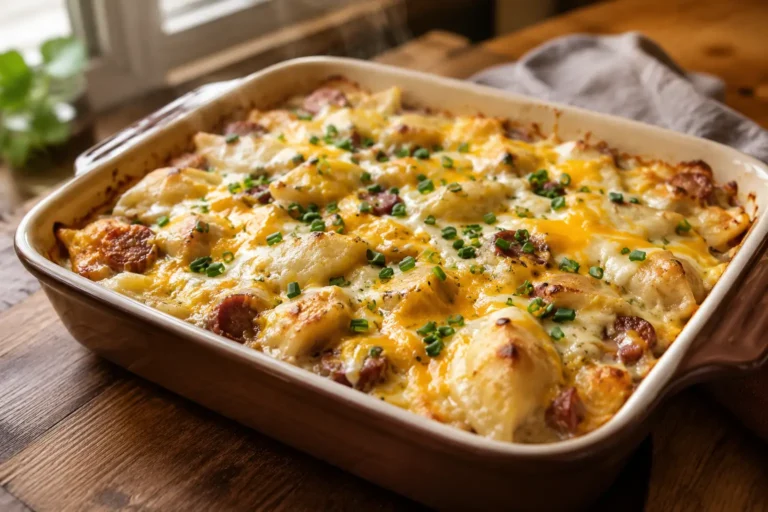 Pierogi Casserole with Sausage – Easy Cheesy Comfort Food Recipe