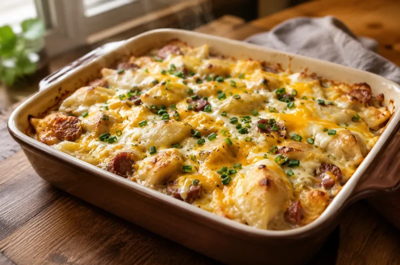 Pierogi Casserole with Sausage – Easy Cheesy Comfort Food Recipe